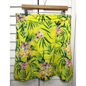 Tommy Bahama Humming A Bloom Tropical Floral Linen Skirt Women's Size Large